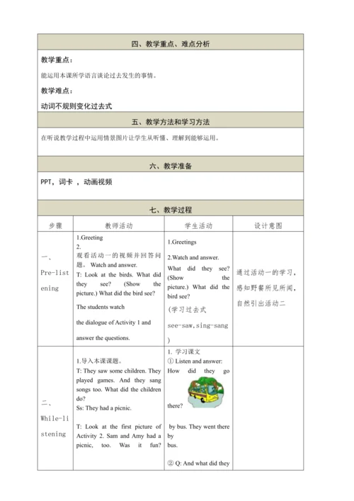 Module 8 Unit1  They sang beautifully.教学设计