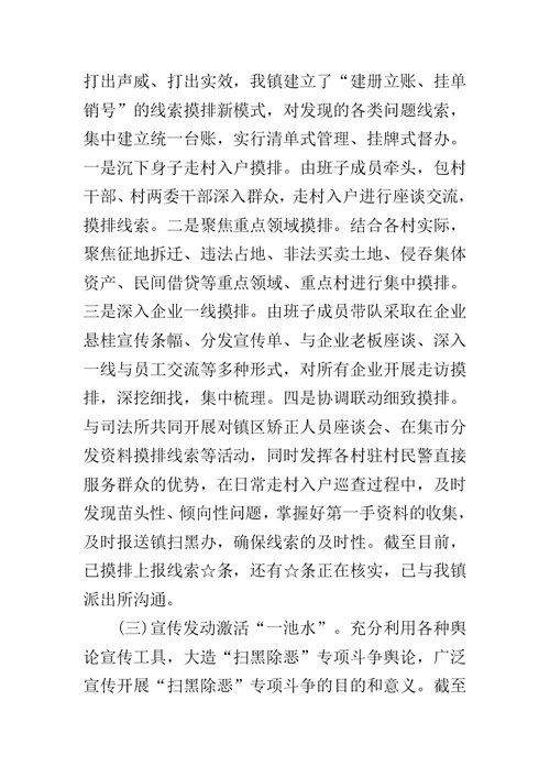 乡镇扫黑除恶专项斗争工作汇报