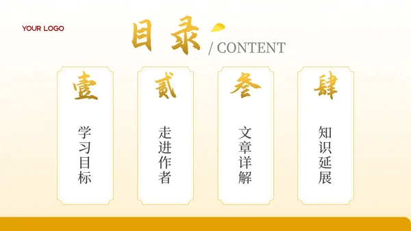 黄色古代文学诗词赏析PPT模板