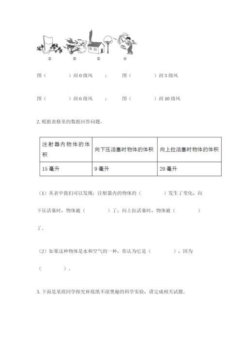 教科版小学三年级上册科学期末测试卷【学生专用】.docx