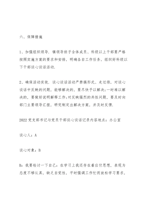2022党支部书记与党员干部谈心谈话记录内容.docx