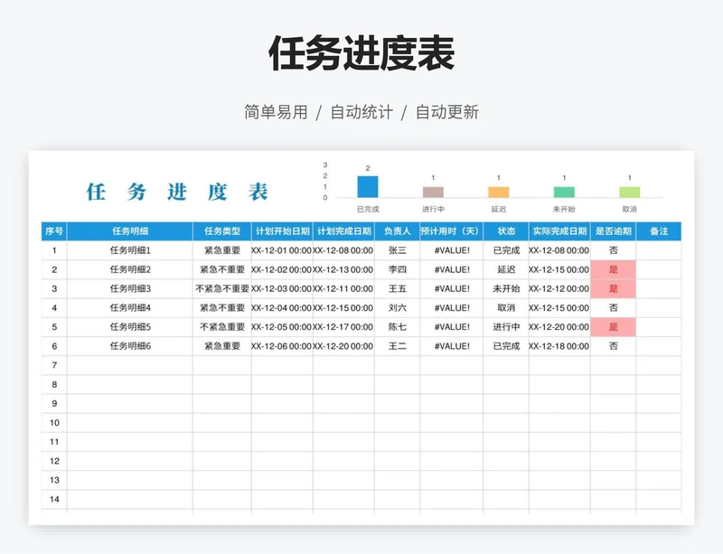 任务进度表