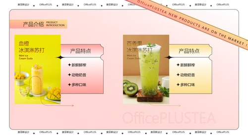 酸性风粉色茶饮新品上新PPT
