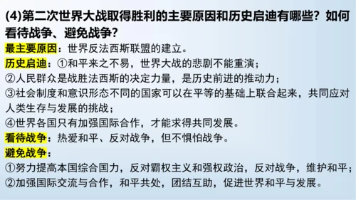 第四单元 经济大危机和第二次世界大战  单元复习课件