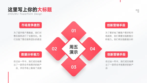 白色扁平简约年度工作计划PPT模板