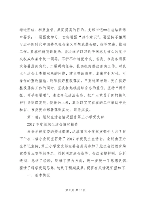 专题组织生活会会议情况报告范文.docx