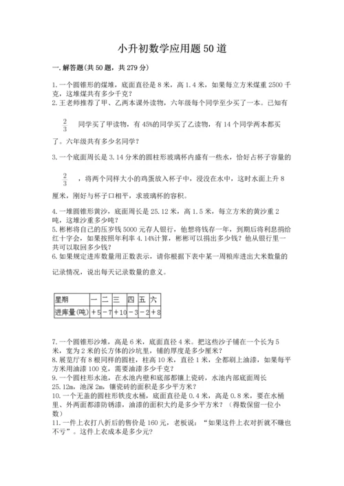 小升初数学应用题50道【网校专用】.docx