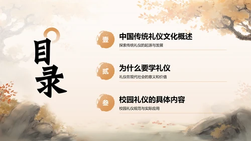 橙色水墨风中国传统礼仪文化与现代实践主题教育PPT模板