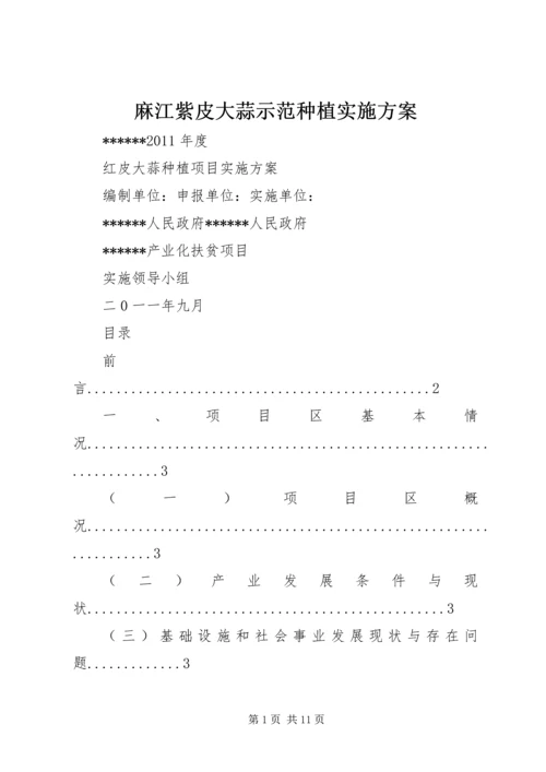 麻江紫皮大蒜示范种植实施方案 (2).docx