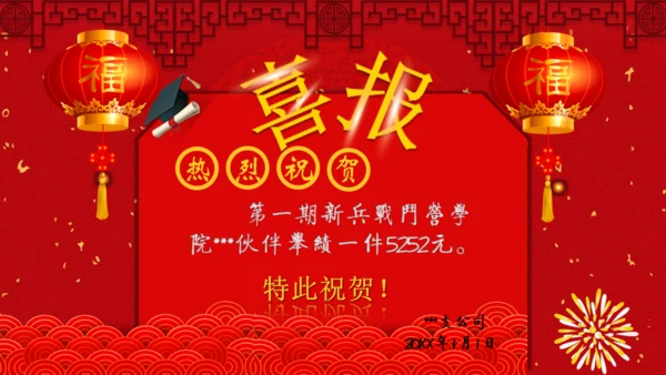 喜庆喜报贺报通用PPT模版