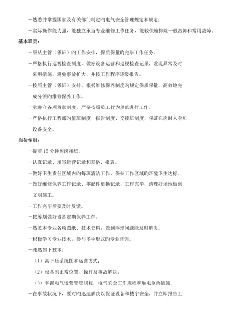 物业顾问关键工程管理岗位基本职责新版制度标准流程.docx