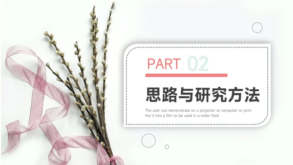 红色文艺小清新论文答辩PPT模板
