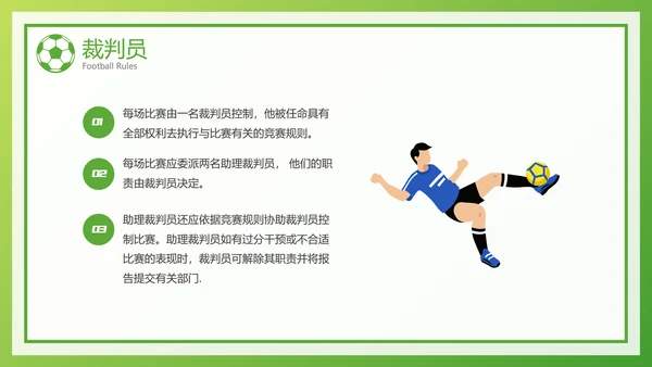 绿色风足球比赛规则介绍宣传PPT模板