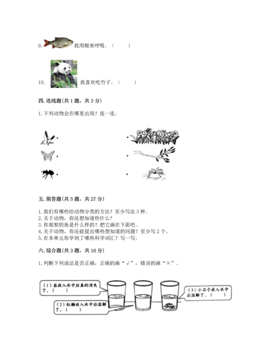 教科版一年级下册科学期末测试卷精品（夺冠系列）.docx