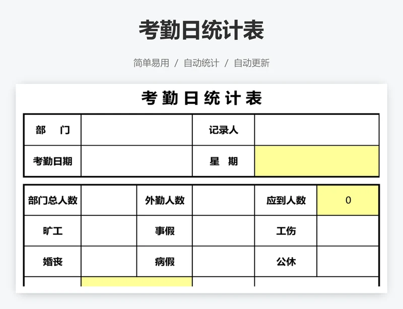 考勤日统计表