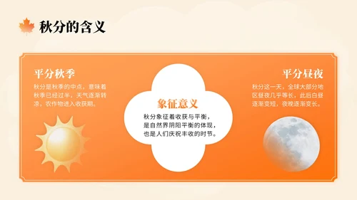 橙色中国风秋分节气文化知识讲座PPT模版