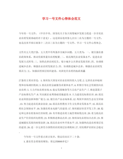 精编学习一号文件心得体会范文.docx