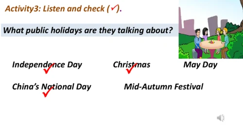 外研版九年级上册Module 2 Public holidays Unit 1听说课件＋音频(共23