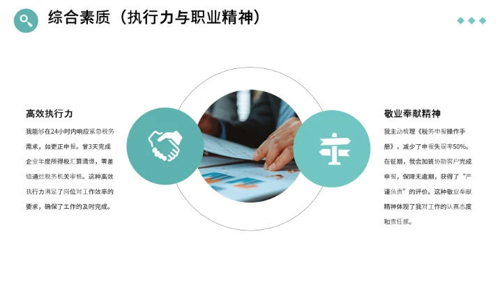 绿色简约会计专业大学生求职综合能力展示职业生涯规划通用PPT模版