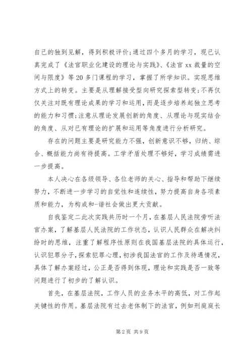 储备职工法官个人自我鉴定三篇.docx