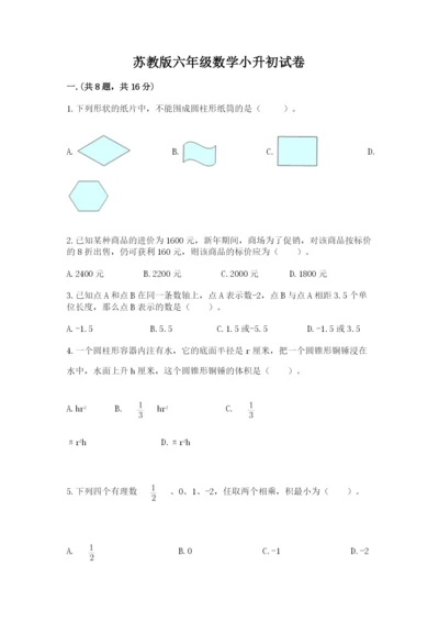 苏教版六年级数学小升初试卷附完整答案（夺冠系列）.docx