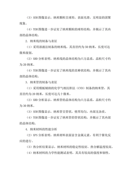 材料科学中纳米材料的制备与表征