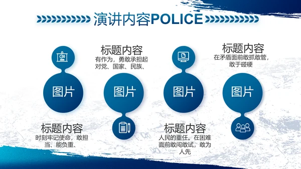 蓝色大气公安警察工作总结计划PPT