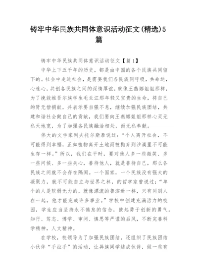 铸牢中华民族共同体意识活动征文(精选)5篇.docx