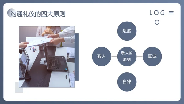 蓝色简约人际沟通与社交礼仪PPT模板宣传PPT动态PPT