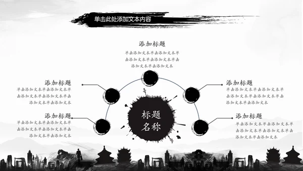 古典水墨城市工作总结PPT模板