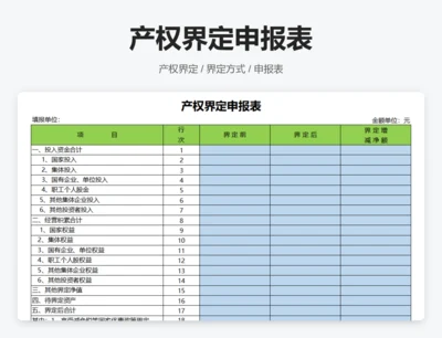产权界定申报表
