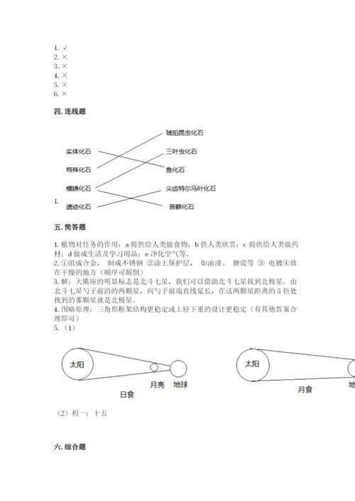 教科版科学六年级下册期末测试卷（重点班）.docx