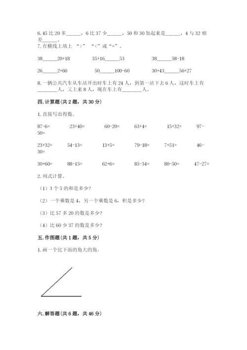 小学数学试卷二年级上册期中测试卷精品（精选题）.docx