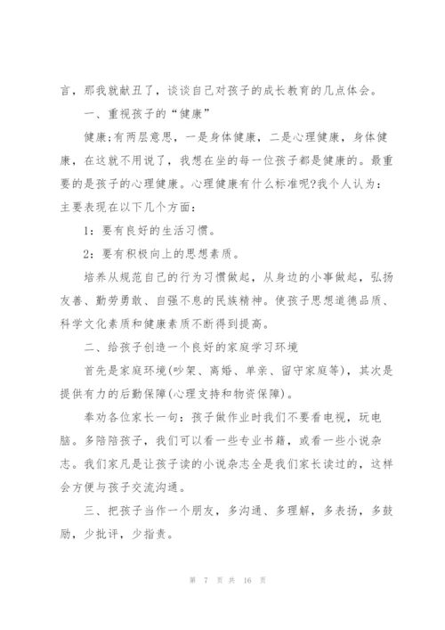 家长会家长代表发言稿模板.docx