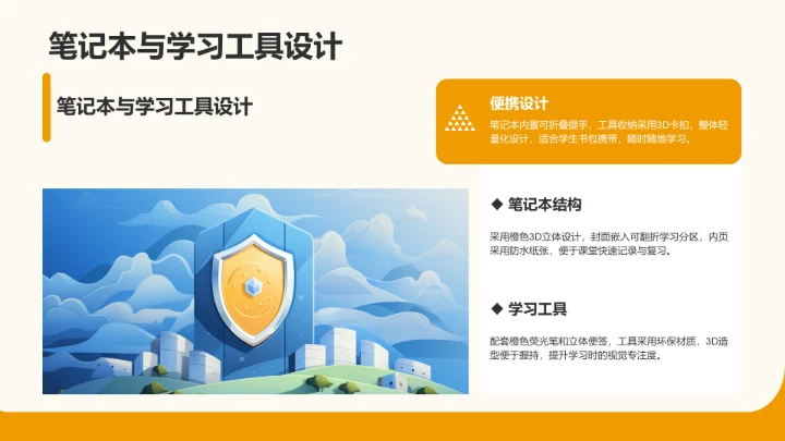 橙色3D风课题汇报展示PPT