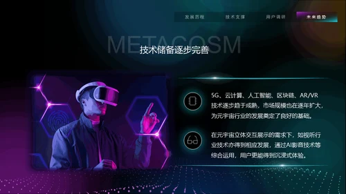 VR元宇宙互联网用户分析报告通用PPT模板