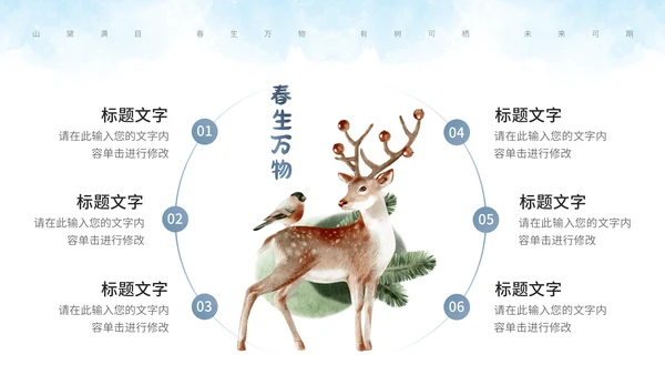 森系水彩通用PPT模板