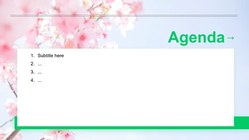 粉绿色小清新通用演示PPT主题