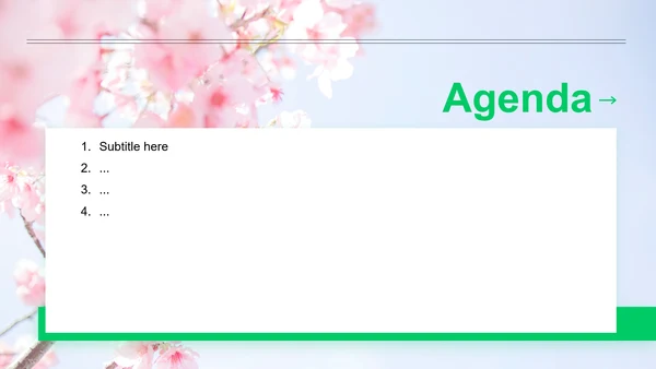 粉绿色小清新通用演示PPT主题