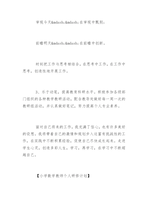 小学数学教师个人研修计划.docx