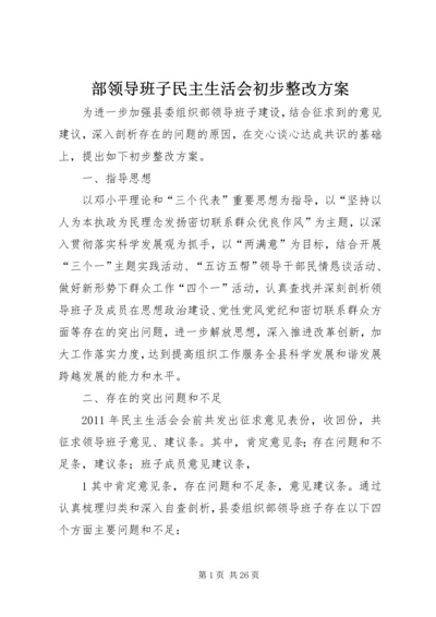 部领导班子民主生活会初步整改方案.docx