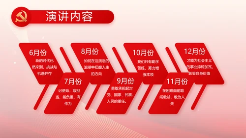 红色党建党支部工作总结汇报PPT党课