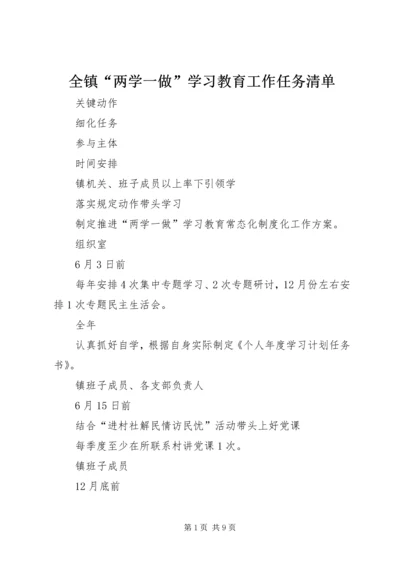 全镇“两学一做”学习教育工作任务清单.docx