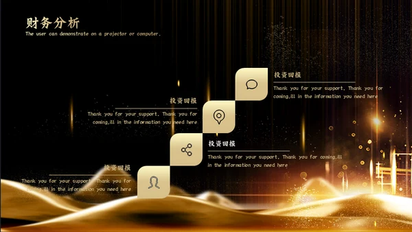 金色奢华商业融资计划书通用PPT模板
