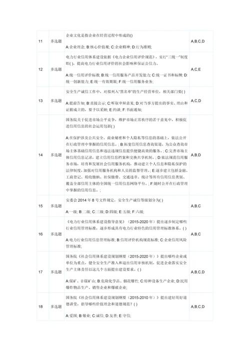 2023年“信用电力”网络知识竞赛题目答案.docx