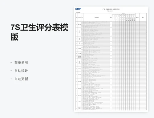 7S卫生评分表模版