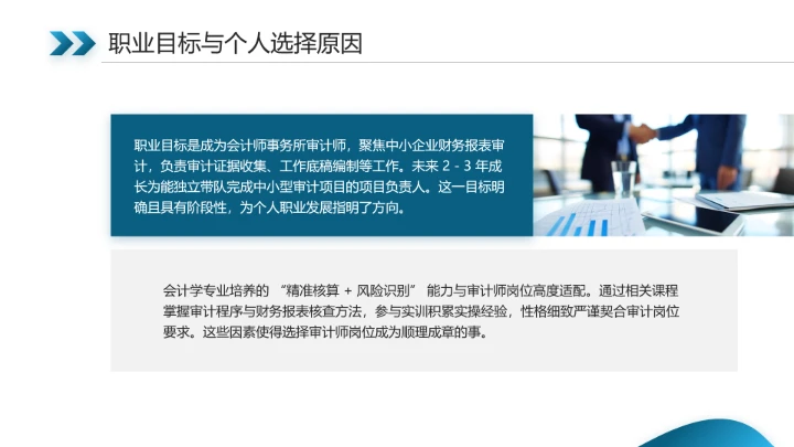 会计学专业大学生职业生涯规划发展展示(审计师方向)