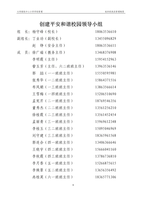 xx小学学校管理组织机构及管理制度.docx