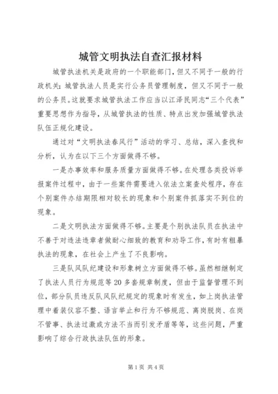 城管文明执法自查汇报材料.docx