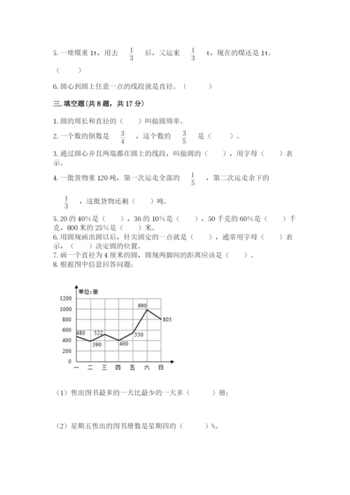 人教版小学六年级上册数学期末测试卷精品【完整版】.docx